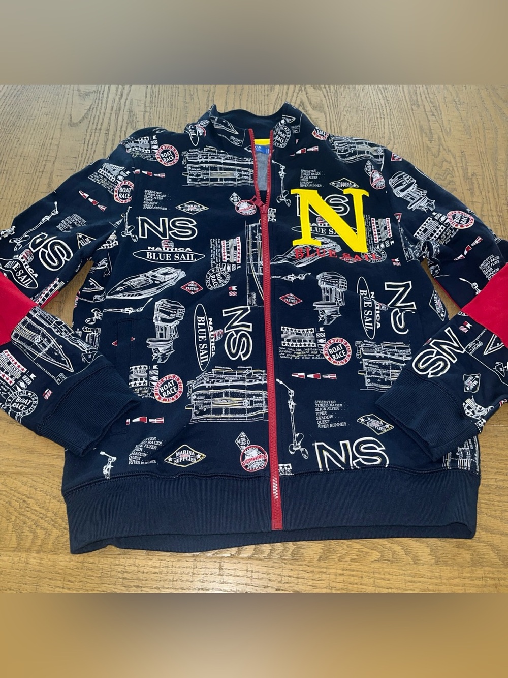 Nautica Men's Blue Sail Limited Edition Hoodie Men’s M Navy Blue Red White